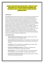 Hun4446 Nutrition And Disease Part 2 Complete Study Guide Exam Full Package