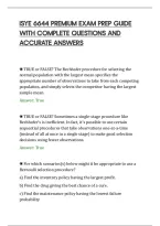 Isye 6644 Premium Exam Prep Guide&NewLine;With Complete Questions And&NewLine;Accurate Answers