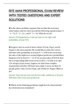 Isye 6644 Professional Exam Review&NewLine;With Tested Questions And Expert&NewLine;Solutions