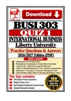 BUSI 303 Quiz 1 &vert; International Business &vert; Liberty University &vert; Q & A &vert; 2026&sol;2027 Edition &lpar;PDF&rpar;