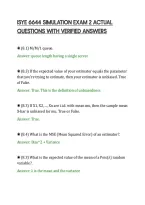 Isye 6644 Simulation Exam 2 Actual&NewLine;Questions With Verified Answers
