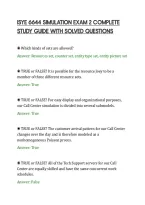 Isye 6644 Simulation Exam 2 Complete&NewLine;Study Guide With Solved Questions