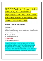 BIOS 252 Weeks 5&comma; 6&comma; 7 Exam &ndash; Actual Exam 2026&sol;2027 &vert; Anatomy & Physiology II with Lab &vert; Chamberlain &vert; Verified Questions & Answers &vert; 100&percnt; Correct &vert; Pass Guaranteed