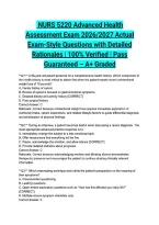 NURS 5220 Advanced Health Assessment Exam 2026&sol;2027 Actual Exam-Style Questions with Detailed Rationales &vert; 100&percnt; Verified &vert; Pass Guaranteed &ndash; A&plus; Graded