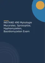 INSTAND 490 Mykologie Mucorales&comma; Sprosspilze&comma; Hyphomyzeten&comma; Basidiomyzeten Exam