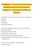 2027 FireFighter 1 Final Exam Actual Exam &lpar;Latest 2026 &sol; 2027 Update&rpar; Questions and Correct Answers &lpar;100&percnt; Correct Verified Answers&rpar; Already Graded A&plus;