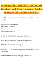 2027 Firefighter 1 Practice Test Actual Exam &lpar;Latest 2026 &sol; 2027 Update&rpar; Questions and Correct Answers &lpar;100&percnt; Correct Verified Answers&rpar; Already Graded A&plus;