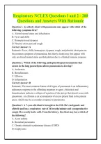 Respiratory NCLEX Questions I and 2 - 200 &NewLine;Questions and Answers With Rationale 