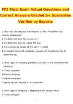 2027 FireFighter FF2 Final Actual Exam &lpar;Latest 2026 &sol; 2027 Update&rpar; Questions and Correct Answers &lpar;100&percnt; Correct Verified Answers&rpar; Already Graded A&plus;