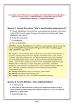 Juvenile Corrections Officer Exam Juvenile Corrections Study Guide Practice Questions &&NewLine;Answers Juvenile Justice Law Detention Officer Training Safety & Supervision&NewLine;Scenario-Based Exam Prep & Comprehensive Review