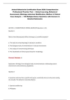 Animal Behaviorist Certification Exam 2026&colon; Comprehensive&NewLine;Professional Practice Test &mdash; Animal Learning&comma; Behavioral&NewLine;Assessment&comma; Ethology&comma; behaviour Modification&comma; Welfare & Clinical&NewLine;Case Analysis &mdash; 195 Multiple-Choice Questions with Answers &&NewLine;Detailed R
