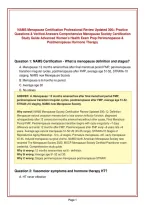 NAMS Menopause Certification Professional Review Updated 300&plus; Practice&NewLine;Questions & Verified Answers Comprehensive Menopause Society Certification&NewLine;Study Guide Advanced Women's Health Exam Prep Perimenopause &&NewLine;Postmenopause Hormone Therapy