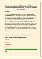 Protective Coatings Specialist &lpar;PCS&rpar; Practice Exam &lbrace;PDF&rpar; Questions with &NewLine;Bold-Italic Answers and Italic Explanations LATEST UPDATE THIS YEAR &NewLine;JUST RELEASED