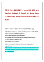 PCHA Exam 2026&sol;2027 &ndash; 200 Practice Questions & Answers with Detailed Rationales &vert; Personal Care Home Administrator Certification Study Guide