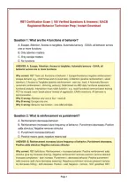RBT Certification Exam &vert;&vert; 185 Verified Questions & Answers &vert; BACB&NewLine;Registered Behavior Technician Prep &vert; Instant Download