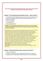 South Carolina Physical Chemical Wastewater Operator Class C Exam Practice Questions&NewLine;and Answers Verified Answers Plus Rationales Latest Exam