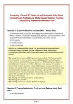 University of Law PSC Financial and Business Skills Exam&NewLine;Verified Exam Professional Skills Course Solicitor Training&NewLine;Competency Assessment Newest Exam