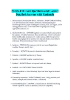 NURS 450 Exam Questions and Correct Detailed Answers with Rationale