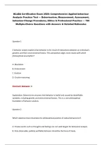 BCaBA Certification Exam 2026&colon; Comprehensive Applied behaviour&NewLine;Analysis Practice Test &mdash; Behaviourism&comma; Measurement&comma; Assessment&comma;&NewLine;behaviour-Change Procedures&comma; Ethics & Professional Practice &mdash; 190&NewLine;Multiple-Choice Questions with Answers & Detailed Rationale