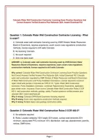Colorado Water Well Construction Contractor Licensing Exam Practice Questions And&NewLine;Correct Answers Verified Answers Plus Rationale Q&A&semi; Instant Download Pdf