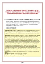 California Tax Education Council CTEC Exam For Tax&NewLine;Preparers Exam Questions And Correct Answers Verified&NewLine;Answers Plus Rationales Q&A&semi; Instant Download Pdf