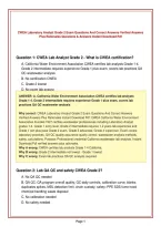 CWEA Laboratory Analyst Grade 2 Exam Questions And Correct Answers Verified Answers&NewLine;Plus Rationales Questions & Answers Instant Download Pdf