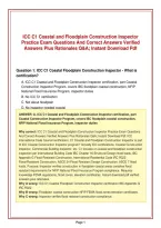 ICC C1 Coastal and Floodplain Construction Inspector&NewLine;Practice Exam Questions And Correct Answers Verified&NewLine;Answers Plus Rationales Q&A&semi; Instant Download Pdf