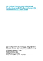 NR 574 Acute Care Practicum Full Test bank Practice Questions & 100&percnt; Correct Answers With Rationales 2026-2027 Latest Update
