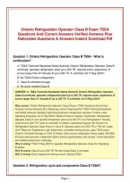Ontario Refrigeration Operator Class B Exam TSSA&NewLine;Questions And Correct Answers Verified Answers Plus&NewLine;Rationales Questions & Answers Instant Download Pdf