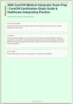 CoreCHI Medical Interpreter Exam Prep &vert; CoreCHI Certification Study Guide & Healthcare Interpreting Practice &vert; UCLA &vert; 150 Questions &vert; 2026&sol;2027&NewLine;