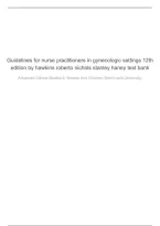 Test Bank for Guidelines for Nurse Practitioners in Gynecologic Settings&comma; 12th Edition by Hawkins&comma; Roberto-Nichols&comma; and Stanley-Haney