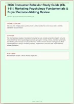 Consumer Behavior Study Guide &lpar;Ch&period; 1-5&rpar; &vert; Marketing Psychology Fundamentals & Buyer Decision-Making Review &vert; University of Pennsylvania &vert; 150 Questions &vert; 2026&NewLine;