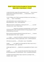 Nutrition Essentials for Nursing Practice Dudek 100 Correct Answers Verified A Graded