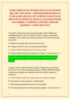 Nahq Cphq Exam And Practice Exam Newest &NewLine;2026&sol; 2027 Test Bank&vert; Certified Professional &NewLine;In Healthcare Quality Certification Exam &NewLine;Prep With Complete 300 Real Exam Questions &NewLine;And Correct Verified Answers&sol; Already &NewLine;Graded A&plus; &lpar;Most Recent&excl;&excl;&rpar; 