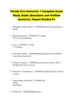 Florida Fire Instructor 1 Complete Exam &NewLine;Study Guide &lpar;Questions and Verified &NewLine;Answers&rpar; &vert; Expert Graded A&plus; 