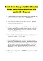 Cvent Event Management Certification &NewLine;Actual Exam Study Questions with &NewLine;Verified A&plus; Answers 