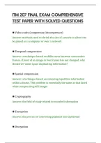 Itm 207 Final Exam Comprehensive&NewLine;Test Paper With Solved Questions