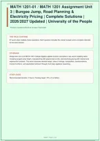 MATH 1201 College Algebra &vert; Assignment Units 1-7 & Graded Quizzes &vert; Complete Solutions &vert; University of the People &vert; 429 Questions &vert; 2026&sol;2027
