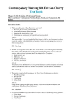 Test Bank for Contemporary Nursing&colon; Issues&comma; Trends&comma; & Management 8th Edition by Barbara Cherry and Susan R&period; Jacob