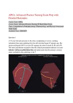 APEA Advanced Practice Nursing 2026&ndash;2027 &ndash; Exam Questions & Answers with Detailed Rationales