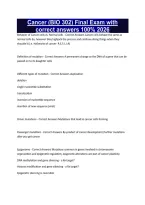 Cancer &lpar;BIO 302&rpar; Final Exam with correct answers 100&percnt; 2026