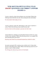 Nurs 100 Fundamentals Final Exam 2026&sol;2027 Questions And Correct Answers Graded A&plus;