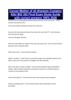 Cancer-Mother of all diseases Compton ASU BIO 302 Final Exam Study Guide with correct answers 100&percnt; 2026