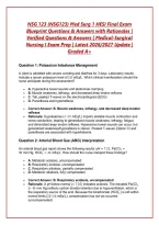 NSG 123 &lpar;NSG123&rpar; Med Surg 1 HESI Final Exam Blueprint Questions & Answers with Rationales &vert; Verified Questions & Answers &vert; Medical-Surgical Nursing I Exam Prep &vert; Latest 2026&sol;2027 Update &vert; Graded A&plus;
