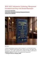 WGU D075 Information Technology Management Essentials 2026&ndash;2027 &ndash; Exam Questions & Answers with Detailed Rationales