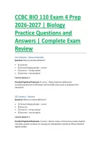 CCBC BIO 110 Exam 4 Study Guide 2026&ndash;2027 &vert; Biology Practice Questions and Answers &vert; Complete Exam Review
