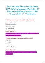 BIOS 256 Exam 2026-2027 QUESTIONS AND ANSWERS ALREADY GRADED A&plus;&period;&NewLine;100&percnt; Verified Solutions &vert; Updated Per Latest Guidelines &vert; Graded A&plus;