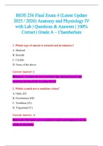 BIOS 256 Exam 2026-2027 QUESTIONS AND ANSWERS ALREADY GRADED A&plus;&period;&NewLine;100&percnt; Verified Solutions &vert; Updated Per Latest Guidelines &vert; Graded A&plus;