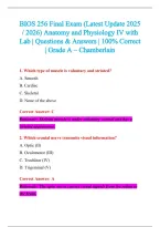 BIOS 256 Exam 2026-2027 QUESTIONS AND ANSWERS ALREADY GRADED A&plus;&period;&NewLine;100&percnt; Verified Solutions &vert; Updated Per Latest Guidelines &vert; Graded A&plus;