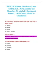 BIOS 256 Exam 2026-2027 QUESTIONS AND ANSWERS ALREADY GRADED A&plus;&period;&NewLine;100&percnt; Verified Solutions &vert; Updated Per Latest Guidelines &vert; Graded A&plus;
